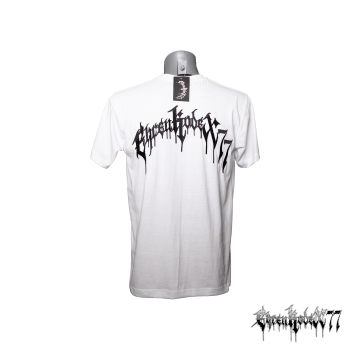 Premium T-Shirt  "Ehrenkodex77", weiß, Schrift gestickt